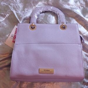 Trina Turk Purple Satchel with Gold Hardware